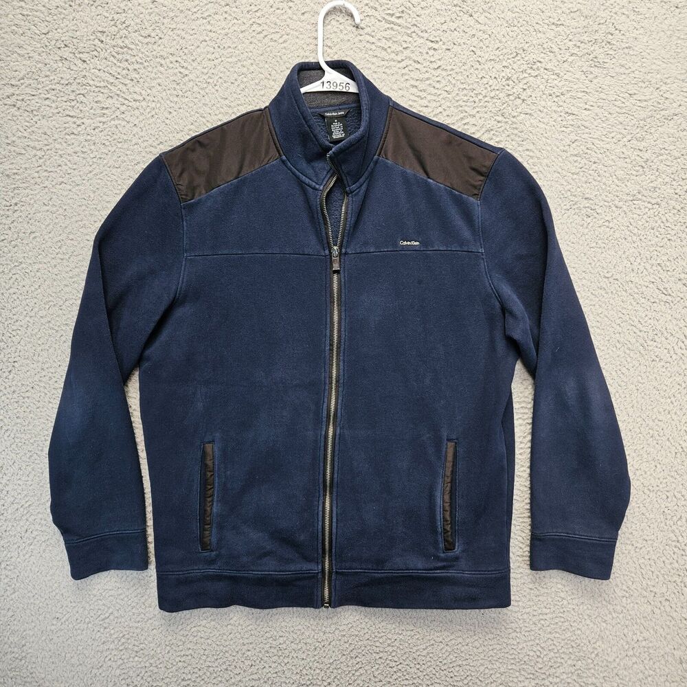 Calvin Klein Jeans‎ Jacket Mens Size Medium Navy Blue Fleece Full Zip